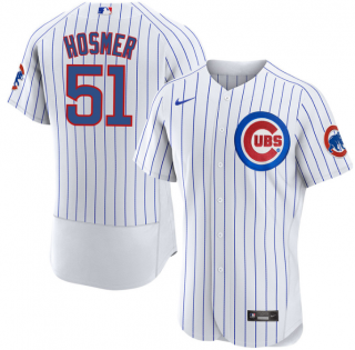 Chicago Cubs #51 Eric Hosmer White Flex Base Stitched Baseball Jersey