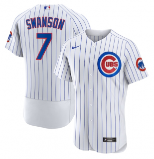 Chicago Cubs #7 Dansby Swanson White Stitched Baseball Jersey