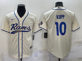 Los Angeles Rams #10 Cooper Kupp Bone Cool Base Stitched Baseball Jersey