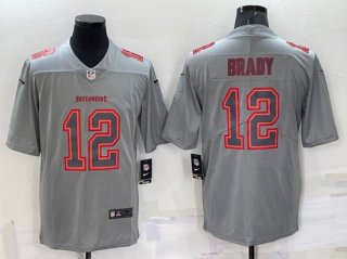 Tampa Bay Buccaneers #12 Tom Brady Gray Atmosphere Fashion Stitched Jersey