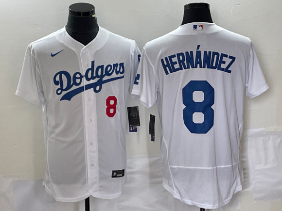 Los Angeles Dodgers #8 white jersey