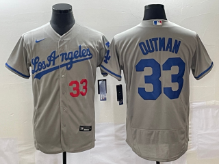 Los Angeles Dodgers #33 James Outman Gray Flex Base Stitched Baseball Jersey