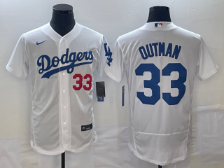 Los Angeles Dodgers #33 James Outman White Flex Base Stitched Baseball Jersey