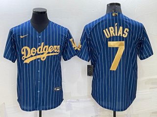 Los Angeles Dodgers #7 Julio Urías Navy Gold Cool Base Stitched Baseball Jersey