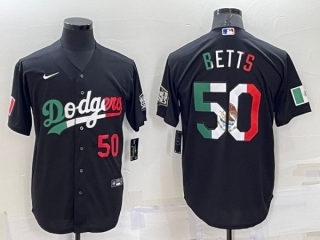 Los Angeles Dodgers #50 Mookie Betts Black Mexico Cool Base Stitched Baseball Jersey2