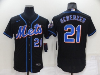 New York Mets #21 Max Scherzer Black Flex Base Stitched Jersey