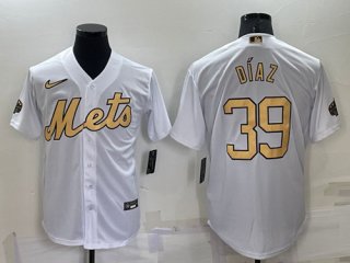 New York Mets #39 Edwin Díaz 2022 All-Star White Cool Base Stitched Baseball Jersey2