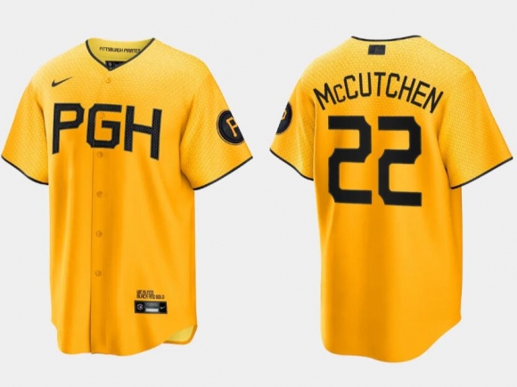 Pittsburgh Pirates #22 Andrew McCutchen Gold 2023 City Connect Stitched Jersey