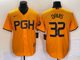 Pittsburgh Pirates #32 Henry Davis Gold 2023 City Connect Stitched Jersey