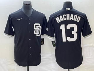 San Diego Padres #13 Manny Machado Black Cool Base Stitched Baseball Jersey