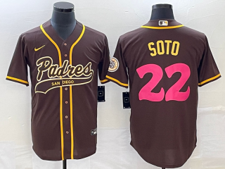 San Diego Padres #22 Juan Soto Brown Cool Base Stitched Baseball Jersey
