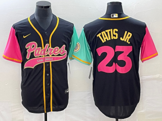 San Diego Padres #23 Fernando Tatis Jr. Black Cool Base Stitched Baseball Jersey 2