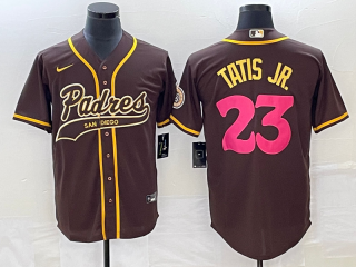 San Diego Padres #23 Fernando Tatis Jr. Brown Cool Base Stitched Baseball Jersey