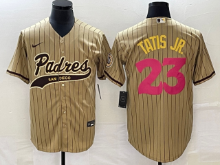 San Diego Padres #23 Fernando Tatis Jr. Tan Cool Base Stitched Baseball Jersey