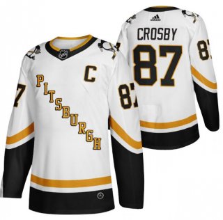 Pittsburgh Penguins #87 Sidney Crosby 2021 Reverse Retro White Stitched NHL Jersey
