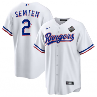 Texas Rangers #2 Marcus Semien 2023 White World Series Stitched Baseball Jersey