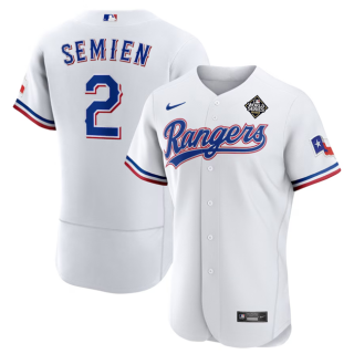 Texas Rangers #2 Marcus Semien White 2023 World Series Flex Base Stitched Baseball