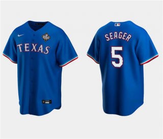 Texas Rangers #5 Corey Seager Royal 2023 World Series Stitched Baseball Jersey