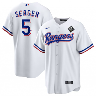 Texas Rangers #5 Corey Seager White 2023 World Series Stitched Baseball Jersey