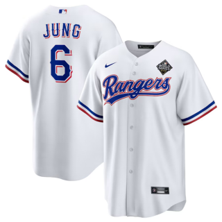 Texas Rangers #6 Josh Jung 2023 White World Series Stitched Baseball Jersey