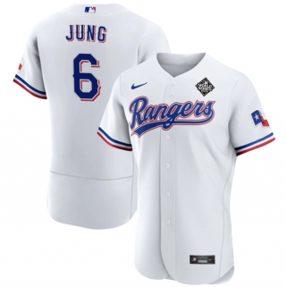 Texas Rangers #6 Josh Jung White 2023 World Series Flex Base Stitched Baseball