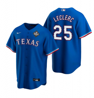 Texas Rangers #25 José Leclerc Royal 2023 World Series Stitched Baseball Jersey
