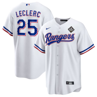 Texas Rangers #25 José Leclerc White 2023 World Series Stitched Baseball Jersey