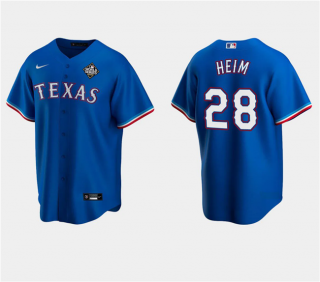Texas Rangers #28 Jonah Heim Royal 2023 World Series Stitched Baseball Jersey