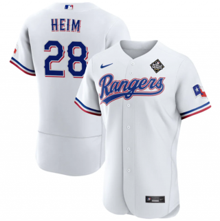 Texas Rangers #28 Jonah Heim White 2023 World Series Flex Base Stitched Baseball