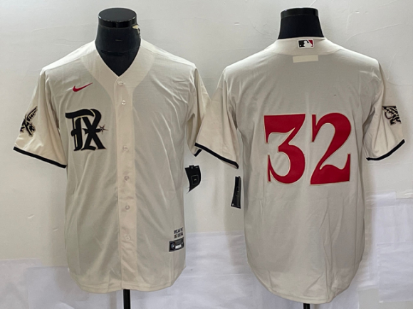 Texas Rangers #32 Evan Carter Cream 2023 City Connect Stitched Baseball Jersey