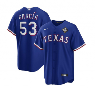 Texas Rangers #53 Adolis García Royal 2023 World Series Stitched Baseball Jersey