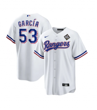 Texas Rangers #53 Adolis García White 2023 World Series Stitched Baseball Jersey