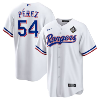 Texas Rangers #54 Martín Pérez White 2023 World Series Stitched Baseball Jersey