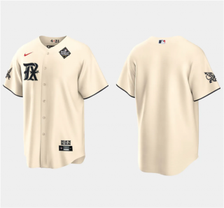 Texas Rangers Blank Cream 2023 World Series City Connect Stitched Baseball Jersey