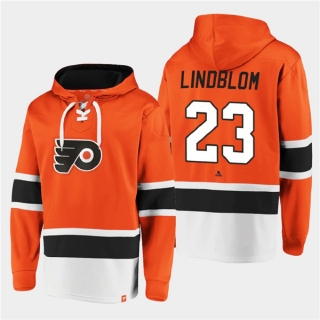 Philadelphia Flyers #23 Oskar Lindblom Orange All Stitched Sweatshirt Hoodie