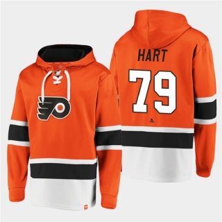 Philadelphia Flyers #79 Carter Hart Orange All Stitched Sweatshirt Hoodie