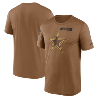Dallas Cowboys 2023 Brown Salute To Service Legend Performance T-Shirt