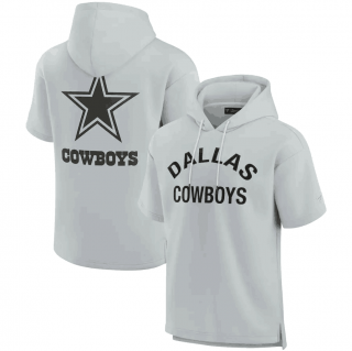 Dallas Cowboys Gray Super Soft Fleece Short Sleeve Hoodie