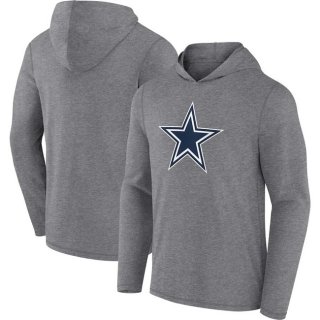 Dallas Cowboys Heather Gray Primary Logo Long Sleeve Hoodie T-Shirt