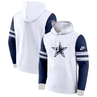 Dallas Cowboys White Navy Pullover Hoodie