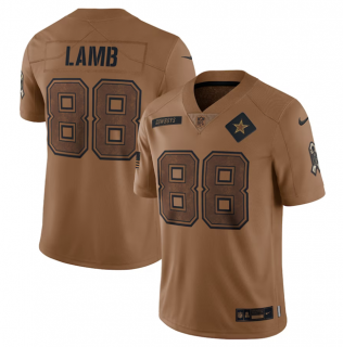 Dallas Cowboys #88 CeeDee Lamb 2023 Brown Salute To Service Limited