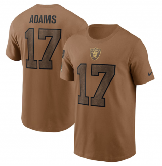 Las Vegas Raiders #17 Davante Adams 2023 Brown Salute To Service Name &