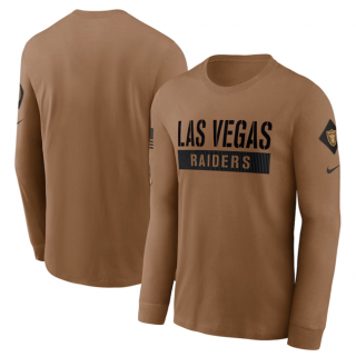Las Vegas Raiders 2023 Brown Salute To Service Long Sleeve T-Shirt