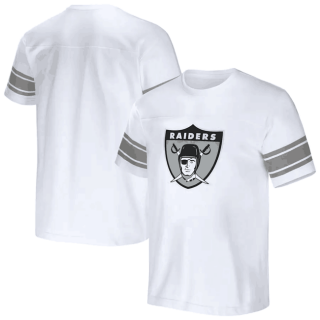 Las Vegas Raiders White X Darius Rucker Collection Football Striped T-Shirt