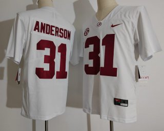 Alabama Crimson Tide 31 Anderson white jersey