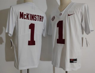 Alabama Crimson Tide 1 McKinstry white jersey