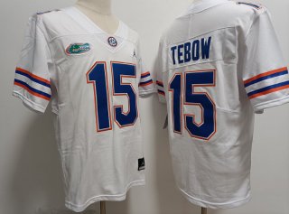 Florida Gators #15 Tebow white jersey