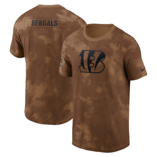 Cincinnati Bengals 2023 Brown Salute To Service Sideline T-Shirt