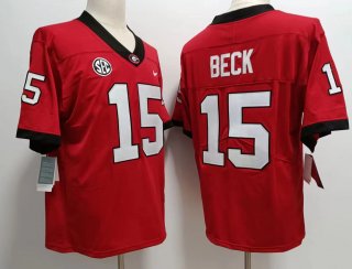 Georgia Bulldogs #15 Beck red jersey