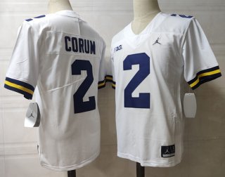 Michigan Wolverines #2 Corum white jersey